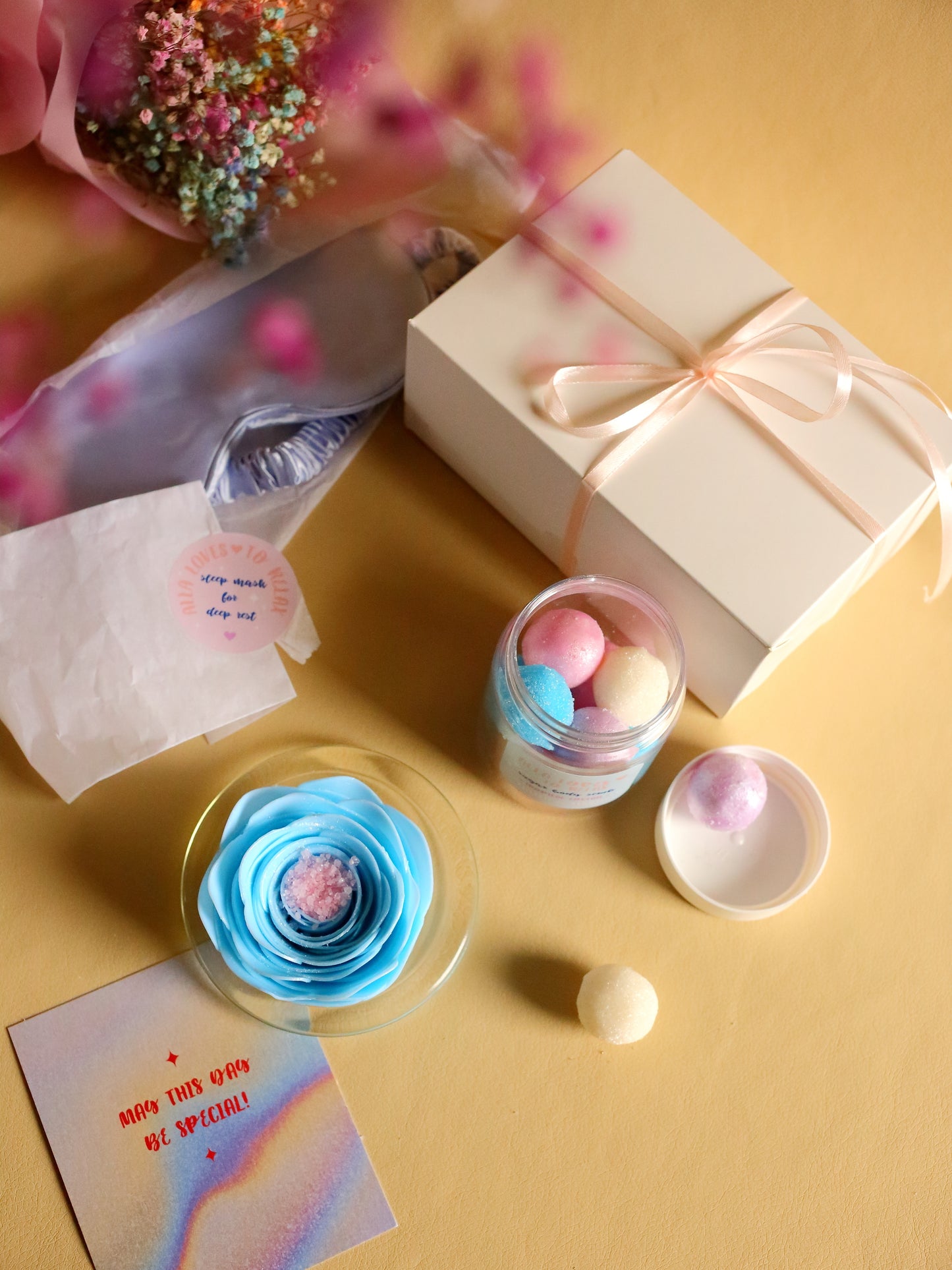 Gift Set: Rose-shaped ASMR Soap & Sugar Scrub