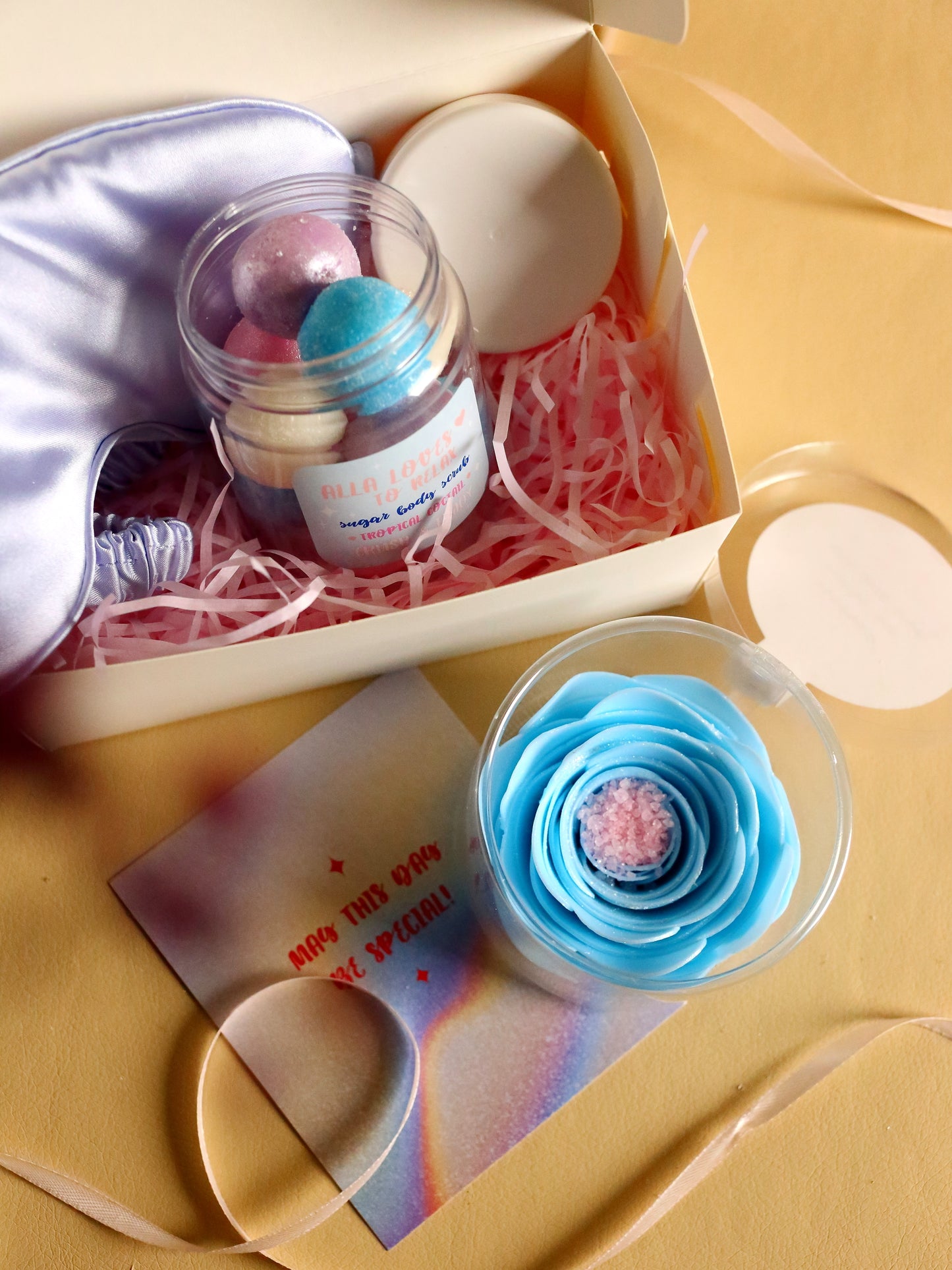 Gift Set: Rose-shaped ASMR Soap & Sugar Scrub