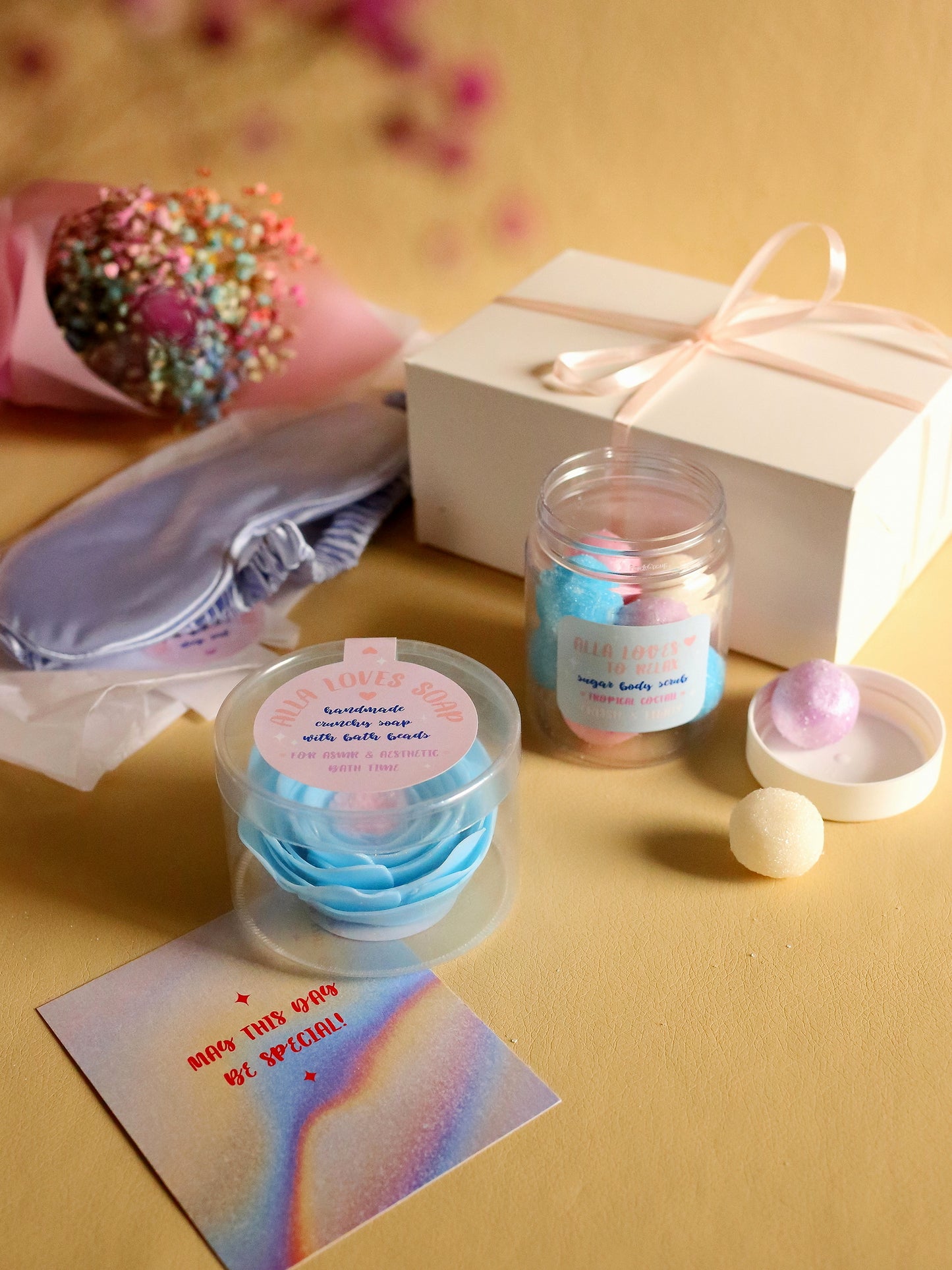 Gift Set: Rose-shaped ASMR Soap & Sugar Scrub